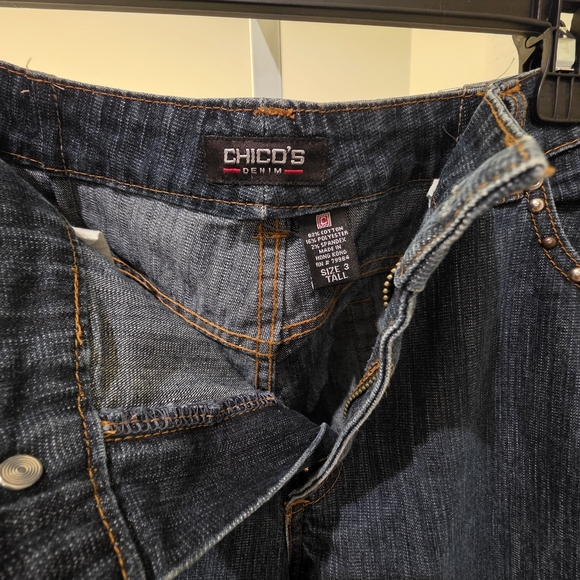 Dark Blue Flare Jeans Studded Western  Bootcut Size 14/16 - Picture 3 of 7